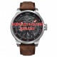 Чоловічий годинник Awarder 058 Silver-Red Leather з індивідуальним дизайном та сапфіровим склом