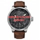 Мужские механические часы Awarder 058 Silver-White Leather с сапфировым стеклом и автоподзаводом