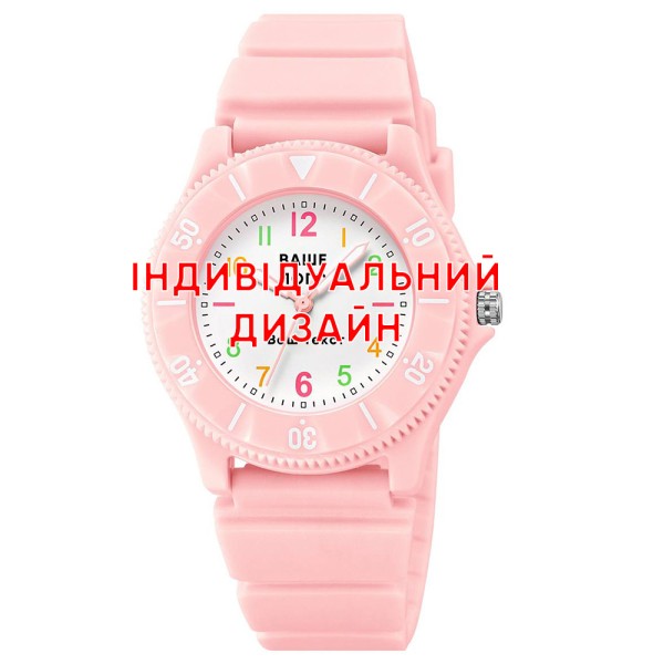 Наручний годинник Awarder 030 Pink з індивідуальним дизайном, рожевий полімерний корпус, 5 ATM