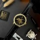 Мужские механические часы Awarder 022 Gold-Black Mechanic с гравировкой Де би не був