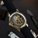 Мужские механические часы Awarder 022 Gold-Black Mechanic с гравировкой Де би не був