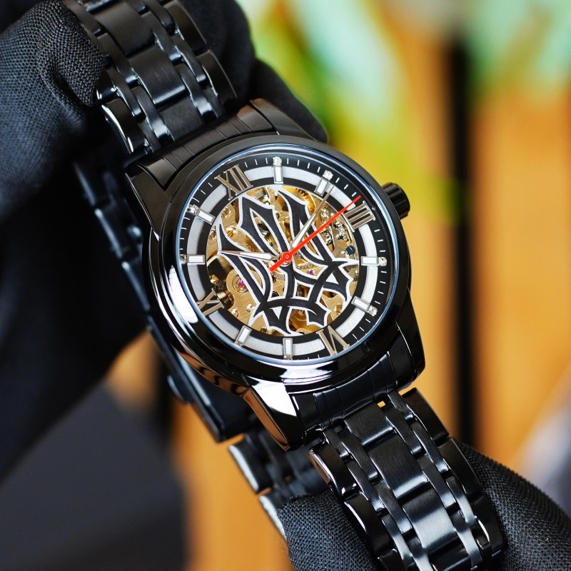 Мужские механические часы Awarder 025 Sharp All Black с автоподзаводом и стальным корпусом