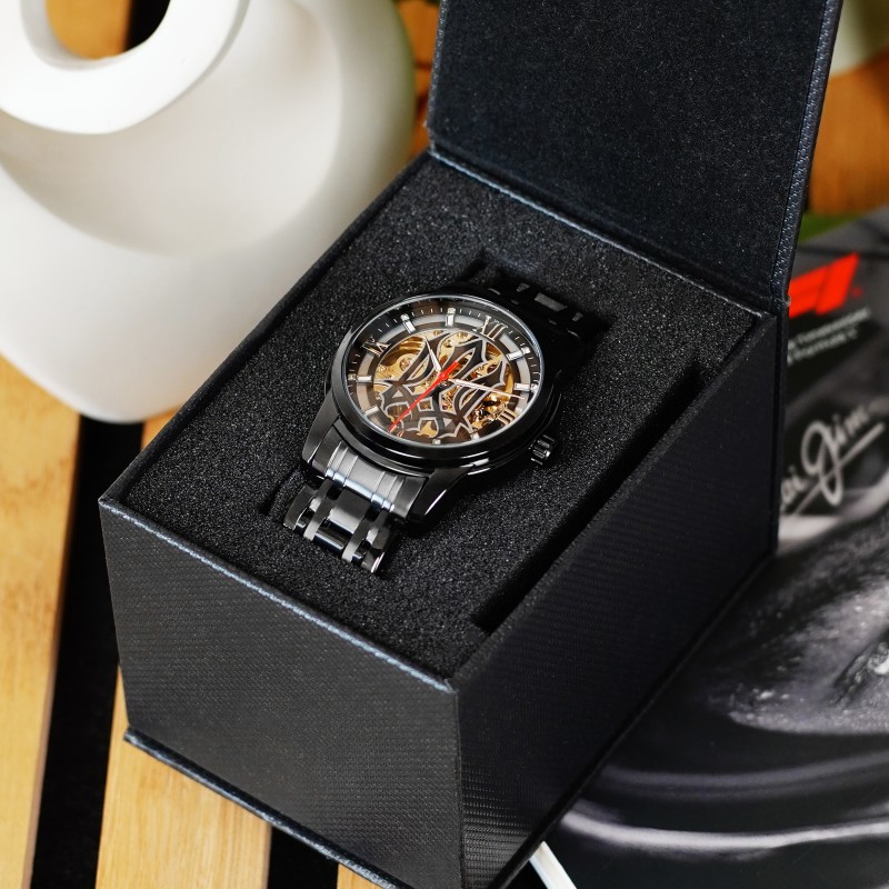 Мужские механические часы Awarder 025 Sharp All Black с автоподзаводом и стальным корпусом