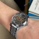 Мужские механические часы Awarder 025 Sharp Silver Black с автоподзаводом и стальным браслетом
