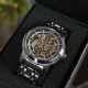 Мужские механические часы Awarder 025 Sharp Silver Black с автоподзаводом и стальным браслетом