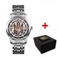 Мужские механические часы Awarder 025 Sharp Silver Black с автоподзаводом и стальным браслетом
