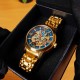 Чоловічий механічний годинник Awarder 025 Sharp Gold Blue з автопідзаводом та сталевим браслетом