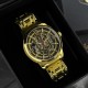 Мужские механические часы Awarder 025 Sharp Gold-Black с автоподзаводом и стальным браслетом