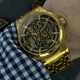 Мужские механические часы Awarder 025 Sharp Gold-Black с автоподзаводом и стальным браслетом
