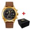 Годинник наручний Awarder 016 Gold-Black-Brown Тризуб золото
