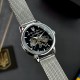 Женские механические часы Awarder 028L Silver-Black Де би не була с серебристым стальным браслетом