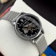 Женские механические часы Awarder 028L Silver-Black Де би не була с серебристым стальным браслетом