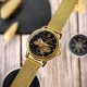 Женские механические часы Awarder 028L Gold-Black Де би не була с автоподзаводом и браслетом