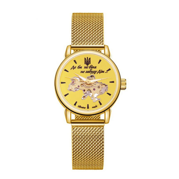 Женские механические часы Awarder 028L All Gold Де би не была с автоподзаводом и золотистым браслетом