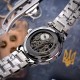 Мужские механические часы Awarder 022 Silver-Black Mechanic Metall Не Забуду Дим со стальным браслетом