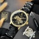 Чоловічий механічний годинник Awarder 022 Black-Gold Metall Не Забуду Дім з автопідзаводом
