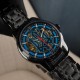 Мужские механические часы Awarder 025 Sharp Black-Blue с автоподзаводом и минеральным стеклом