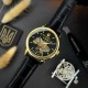 Мужские механические часы Awarder 022 Automatics Не Забуду Дім Gold-Black с автоподзаводом
