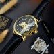 Мужские механические часы Awarder 022 Automatics Не Забуду Дім Gold-Black с автоподзаводом