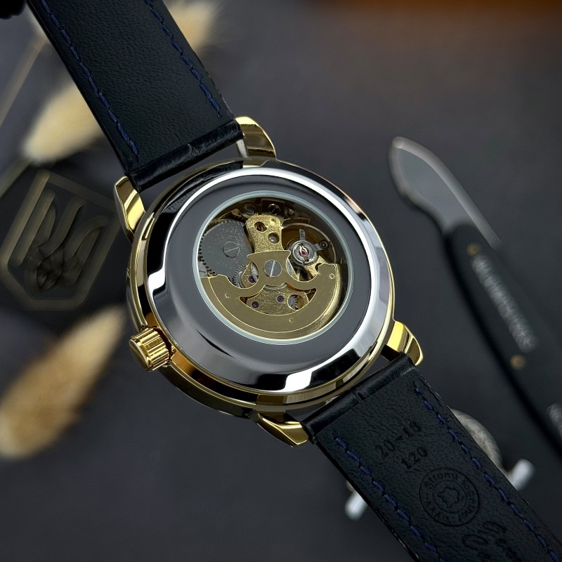 Мужские механические часы Awarder 022 Automatics Не Забуду Дім Gold-Black с автоподзаводом