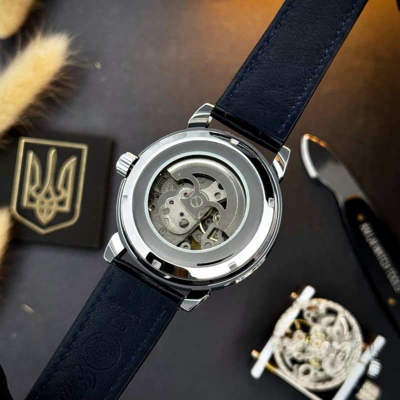 Мужские механические часы Awarder 022-3D Не Забуду Дім Silver-Black с автоподзаводом