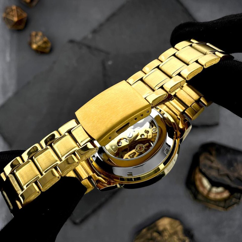 Мужские механические часы Awarder 022 Gold-Black Automatics Metal Не Забуду Дім с автоподзаводом
