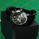 Мужские механические часы Awarder 022 Не Забуду Дім Silver-Black с кожаным ремешком