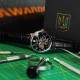 Мужские механические часы Awarder 022 Не Забуду Дім Silver-Black с кожаным ремешком