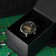 Мужские механические часы Awarder 022 Не Забуду Дім Silver-Black с кожаным ремешком