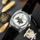 Мужские часы Awarder 021-3D Скелетон Не забуду дом Silver-White механические с автоподзаводом
