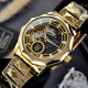 Мужские механические часы Awarder 024GD Тризуб Gold с автоподзаводом и стальным браслетом