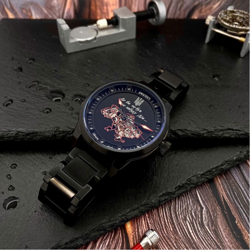 Мужские механические часы Awarder 058 Де би не був All Black Steel с сапфировым стеклом
