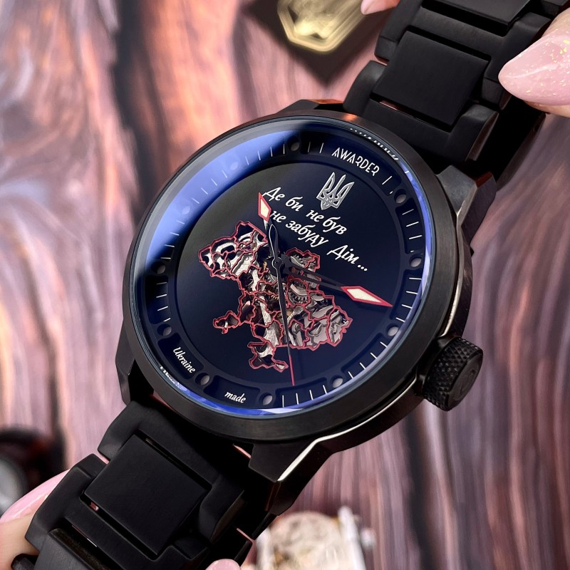 Мужские механические часы Awarder 058 Де би не був All Black Steel с сапфировым стеклом