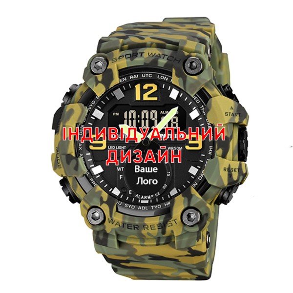 Мужские тактические часы Awarder 003 Camo Green с комбинированным циферблатом и защитой 5 ATM