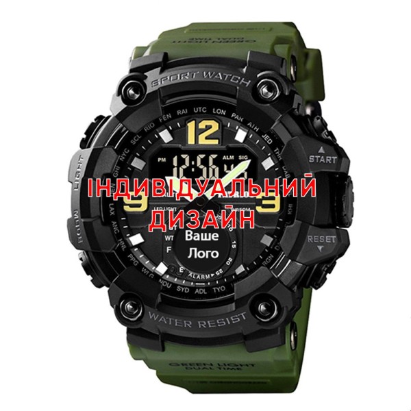 Тактические мужские часы Awarder 004 Army Green с индивидуальным дизайном и водозащитой 5 ATM