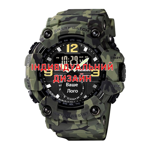 Тактичний годинник Awarder 004 Camo Green з комбінованим циферблатом та водозахистом 5 ATM