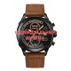 Мужские часы Awarder 016 Black-Brown с хронографом и кожаным ремешком