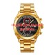 Чоловічий годинник Awarder 016 Gold-Black-Steel з хронографом та сталевим браслетом