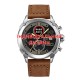 Мужские часы Awarder 016 Silver-Black-Brown с хронографом и кожаным ремешком