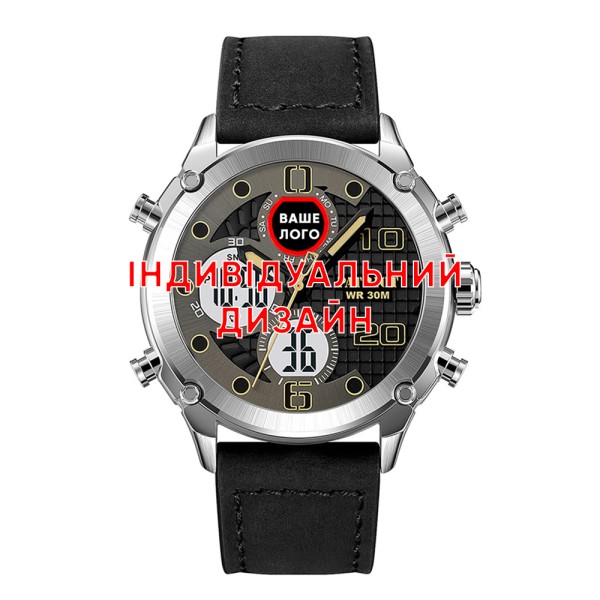 Чоловічий годинник Awarder 017 Silver-White зі сріблястим корпусом та комбінованим циферблатом