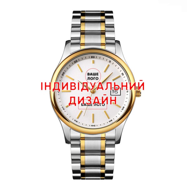 Часы Awarder 023 Gold Steel с индивидуальным дизайном, стальной браслет, механизм от батарейки