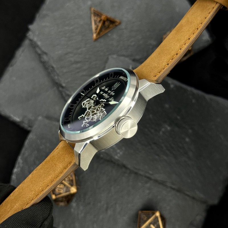 Мужские механические часы Awarder 058 Де би не був Silver-White-Brown с автоподзаводом и сапфировым стеклом