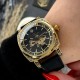 Женские механические часы Awarder 021-3D Де бы не была Gold-Black-Black Leather с автоподзаводом