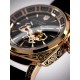 Женские механические часы Awarder 021-3D Де бы не была Gold-Black-Black Leather с автоподзаводом