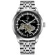 Чоловічий механічний годинник Awarder 043 Де би не був Silver-Black Steel Automatic з сапфіровим склом