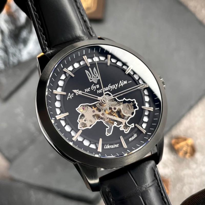 Мужские механические часы Awarder 043 Де би не був Black-Black Automatic с сапфировым стеклом
