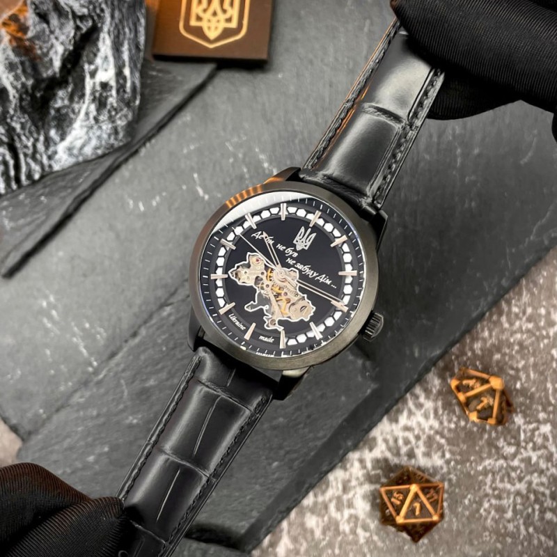 Мужские механические часы Awarder 043 Де би не був Black-Black Automatic с сапфировым стеклом