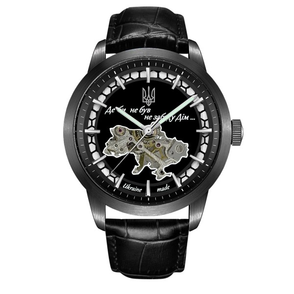 Мужские механические часы Awarder 043 Де би не був Black-Black Automatic с сапфировым стеклом