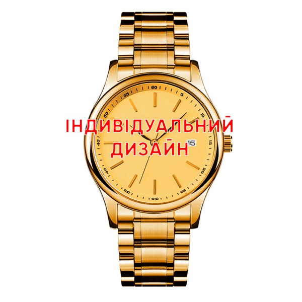 Часы Awarder 023 Gold Steel Индивидуальный дизайн — Стальной браслет, Золотистый цвет