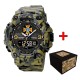 Чоловічий тактичний годинник Awarder 001 ДСНС Camo Green з комбінованим циферблатом та захистом 5 ATM
